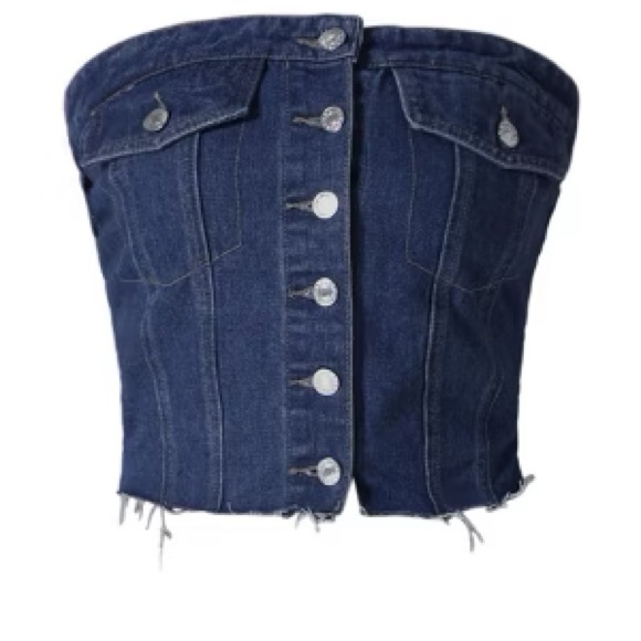 Tops - Denim Tube Top Size Large